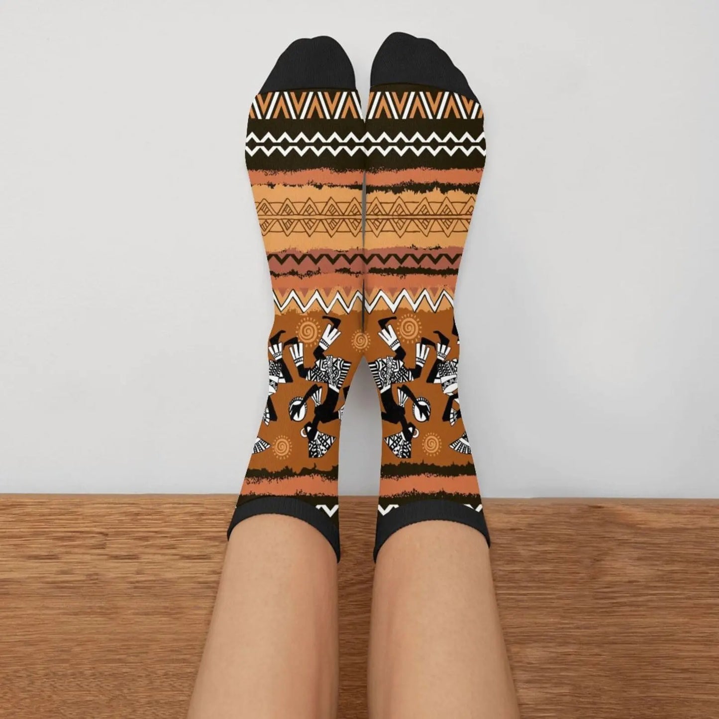 Ethnic Decoration African Indigenous People Dancing Casual Funny Funky Novelty Fashion Socks For Men Women Print