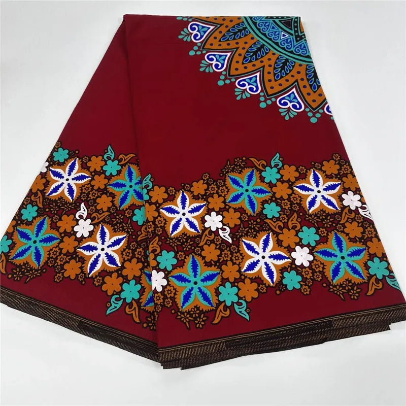6 Yards High Huality Ankara Fabric African Real Wax Print 100% Cotton Soft Tissus Wax Africain For Sewing Material K102002