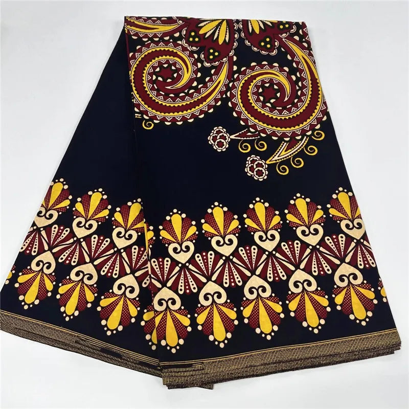 6 Yards High Huality Ankara Fabric African Real Wax Print 100% Cotton Soft Tissus Wax Africain For Sewing Material K102002