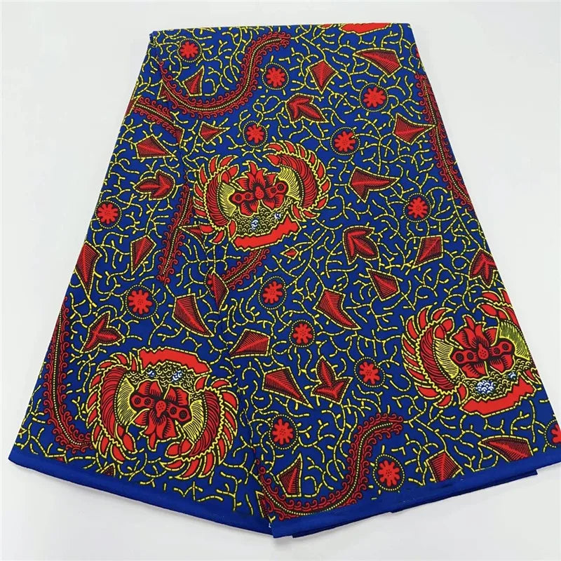 6 Yards High Huality Ankara Fabric African Real Wax Print 100% Cotton Soft Tissus Wax Africain For Sewing Material K102002