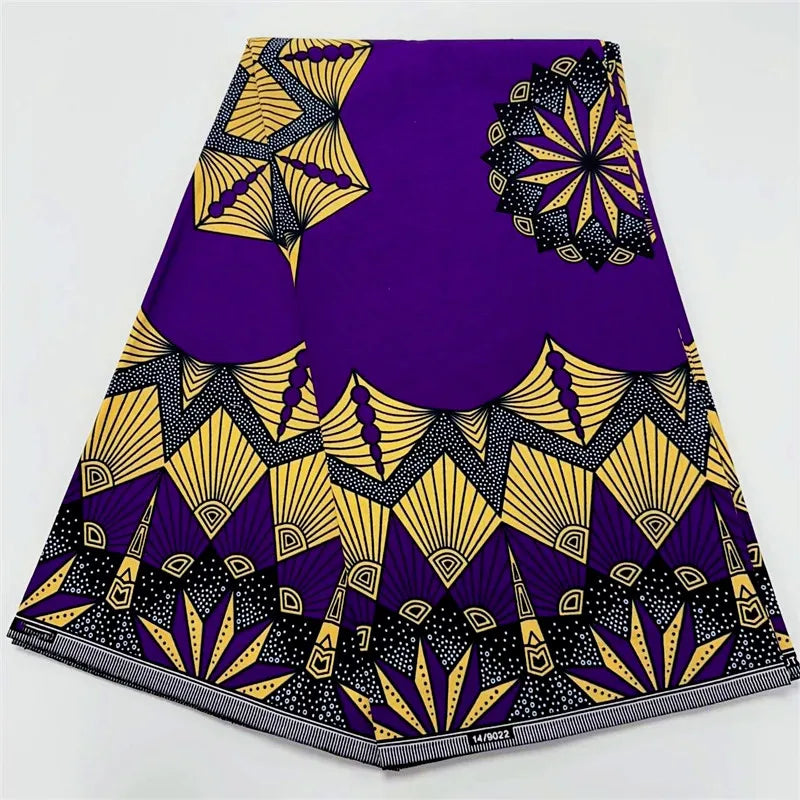6 Yards High Huality Ankara Fabric African Real Wax Print 100% Cotton Soft Tissus Wax Africain For Sewing Material K102002