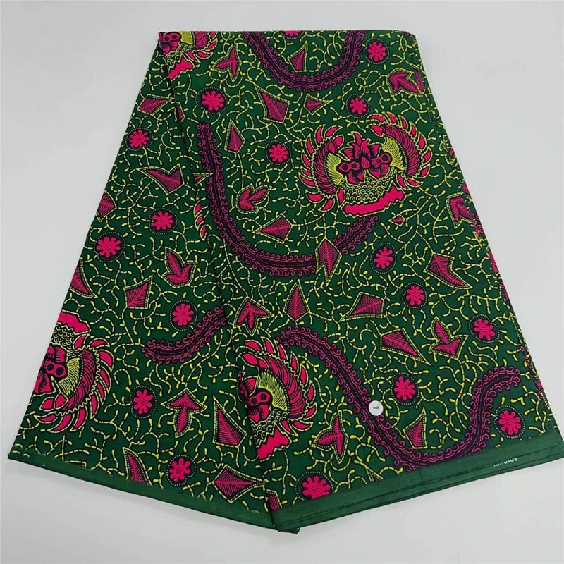 6 Yards High Huality Ankara Fabric African Real Wax Print 100% Cotton Soft Tissus Wax Africain For Sewing Material K102002