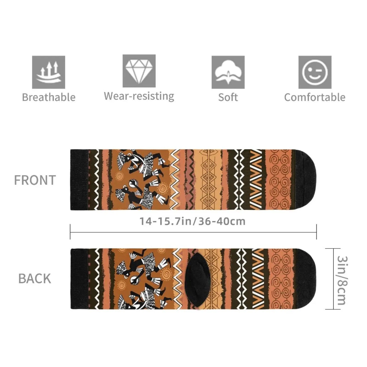 Ethnic Decoration African Indigenous People Dancing Casual Funny Funky Novelty Fashion Socks For Men Women Print