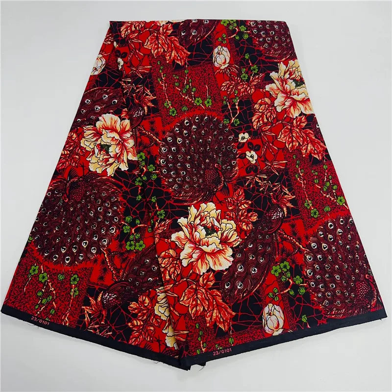 6 Yards High Huality Ankara Fabric African Real Wax Print 100% Cotton Soft Tissus Wax Africain For Sewing Material K102002
