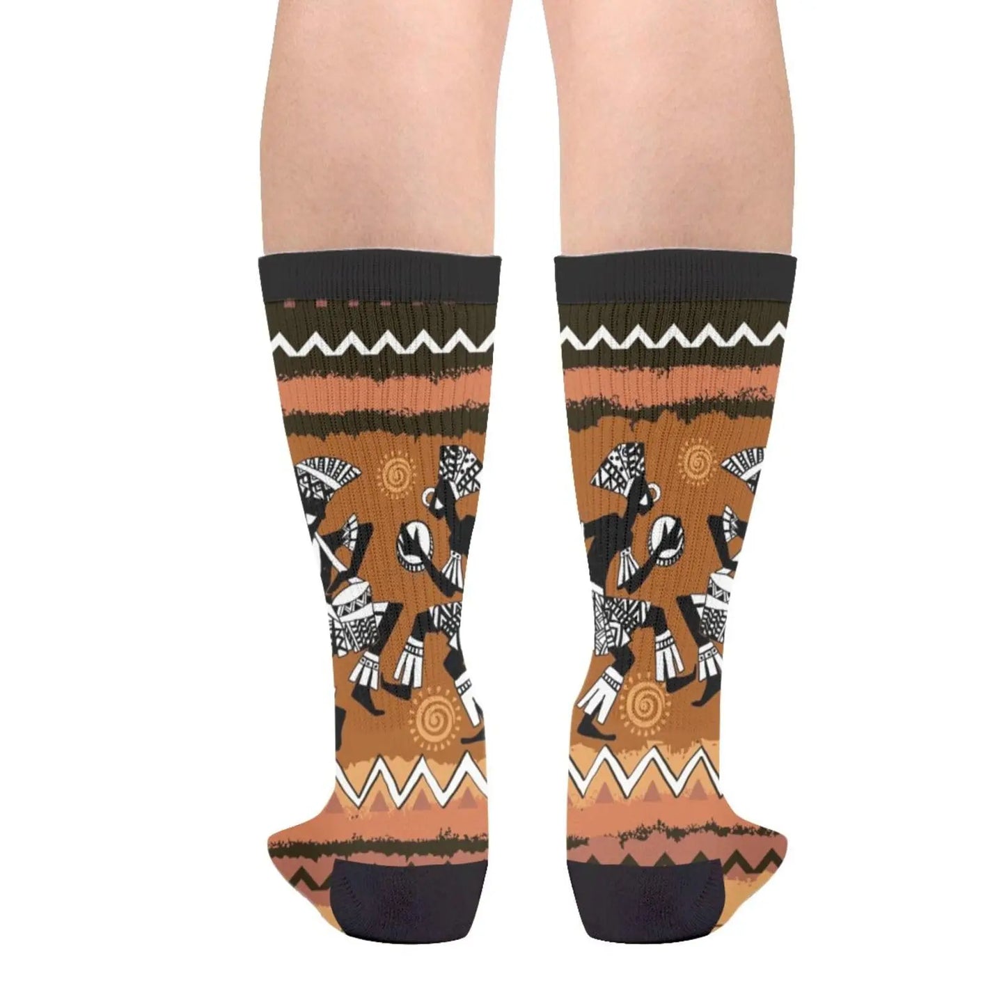 Ethnic Decoration African Indigenous People Dancing Casual Funny Funky Novelty Fashion Socks For Men Women Print