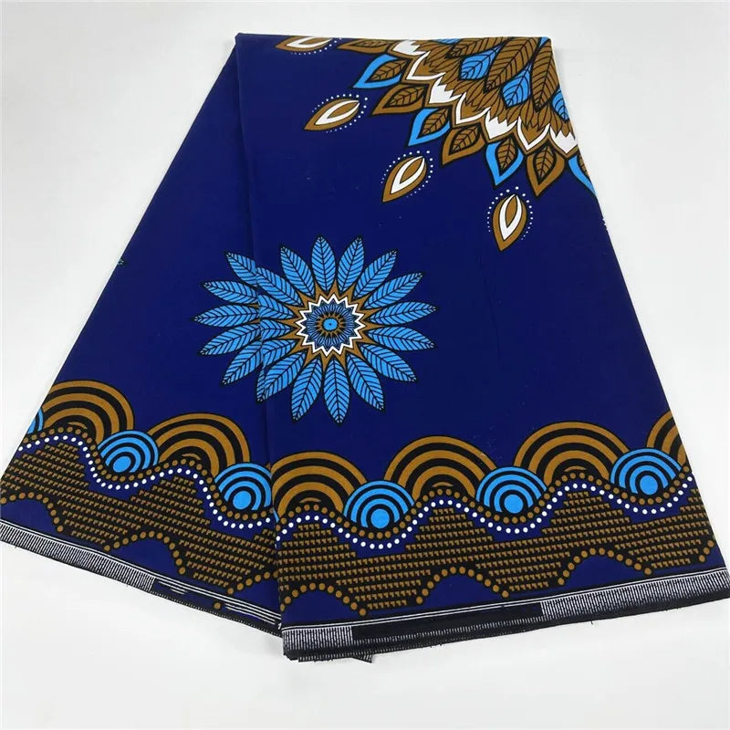 6 Yards High Huality Ankara Fabric African Real Wax Print 100% Cotton Soft Tissus Wax Africain For Sewing Material K102002