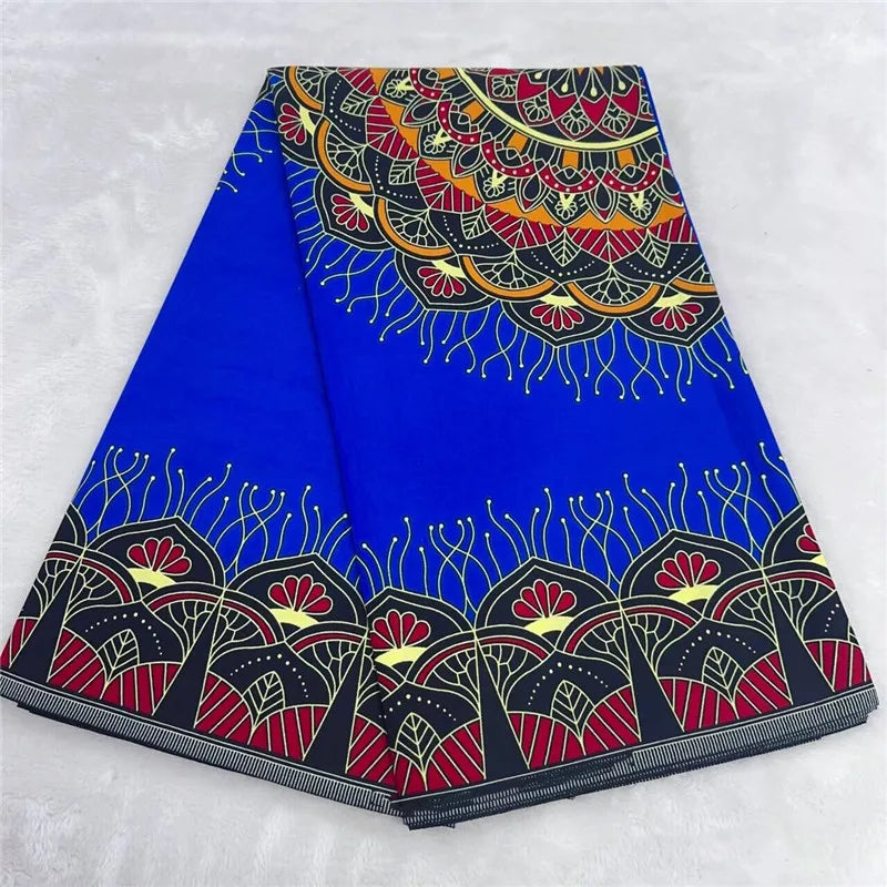 6 Yards High Huality Ankara Fabric African Real Wax Print 100% Cotton Soft Tissus Wax Africain For Sewing Material K102002