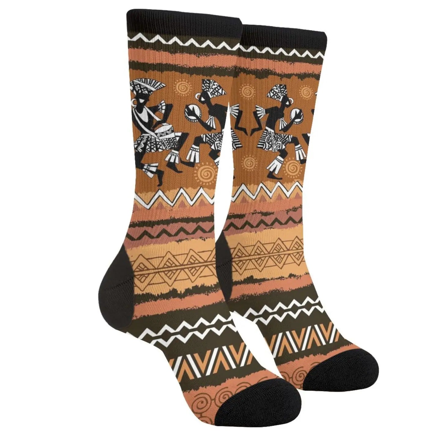 Ethnic Decoration African Indigenous People Dancing Casual Funny Funky Novelty Fashion Socks For Men Women Print