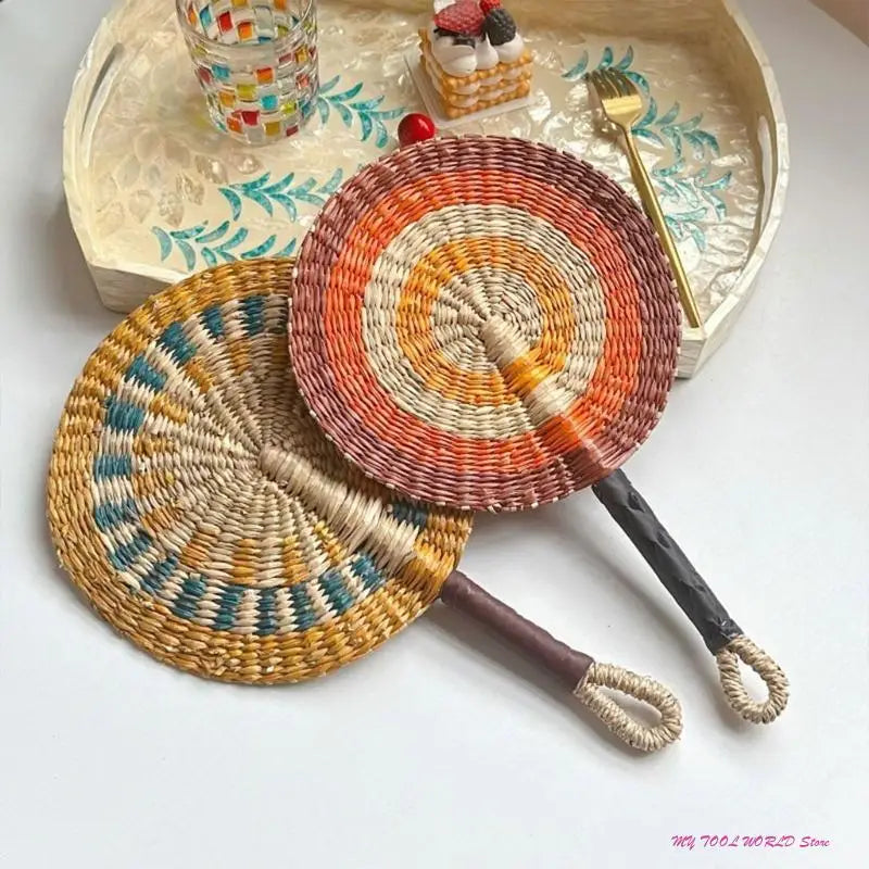 Grass Woven Fan Wall Hanging African Wind Wall Decoration Day Fan A2BB