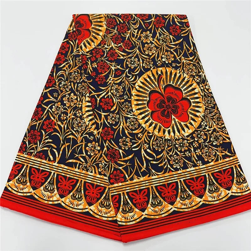 6 Yards High Huality Ankara Fabric African Real Wax Print 100% Cotton Soft Tissus Wax Africain For Sewing Material K102002