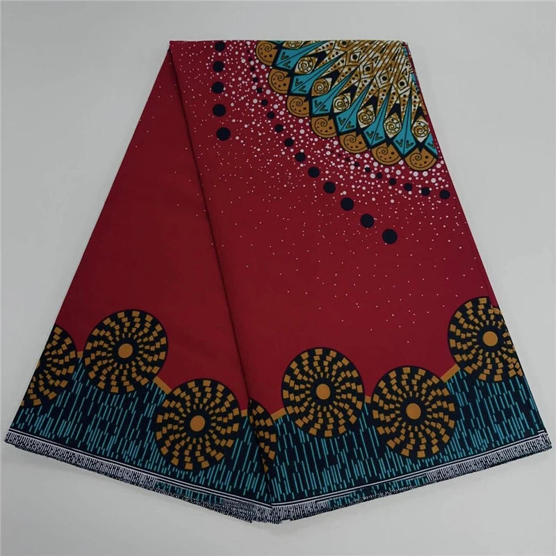 6 Yards High Huality Ankara Fabric African Real Wax Print 100% Cotton Soft Tissus Wax Africain For Sewing Material K102002