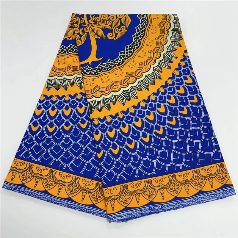 6 Yards High Huality Ankara Fabric African Real Wax Print 100% Cotton Soft Tissus Wax Africain For Sewing Material K102002