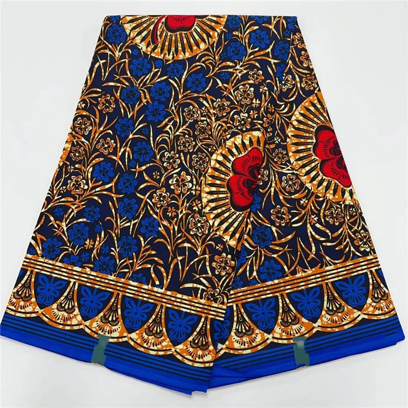 6 Yards High Huality Ankara Fabric African Real Wax Print 100% Cotton Soft Tissus Wax Africain For Sewing Material K102002