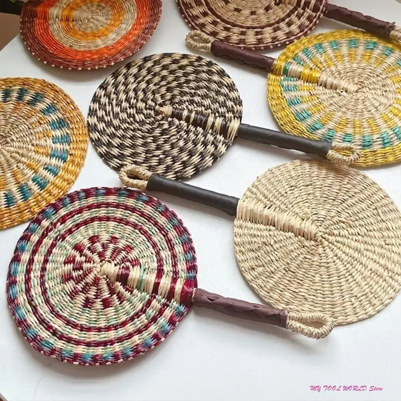 Grass Woven Fan Wall Hanging African Wind Wall Decoration Day Fan A2BB