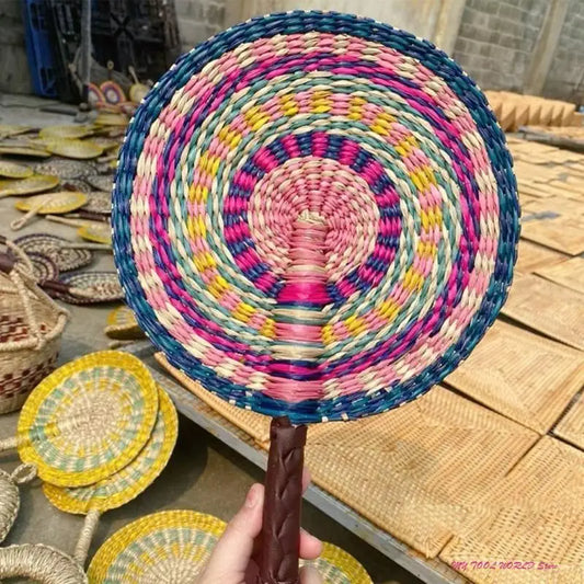 Grass Woven Fan Wall Hanging African Wind Wall Decoration Day Fan A2BB
