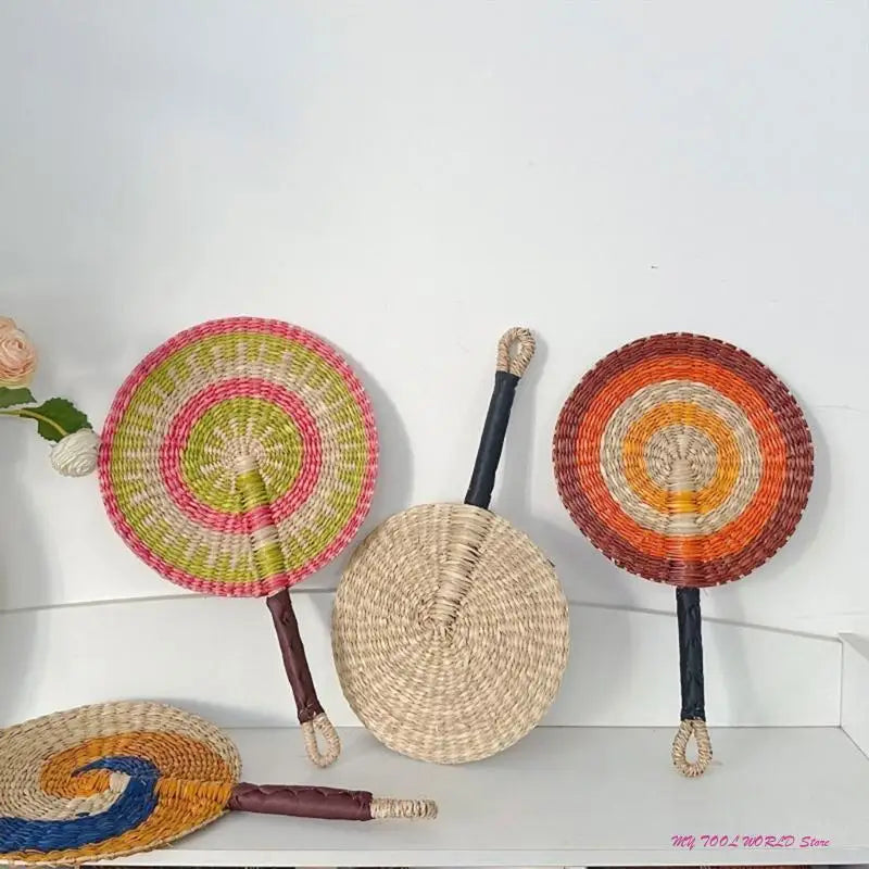 Grass Woven Fan Wall Hanging African Wind Wall Decoration Day Fan A2BB