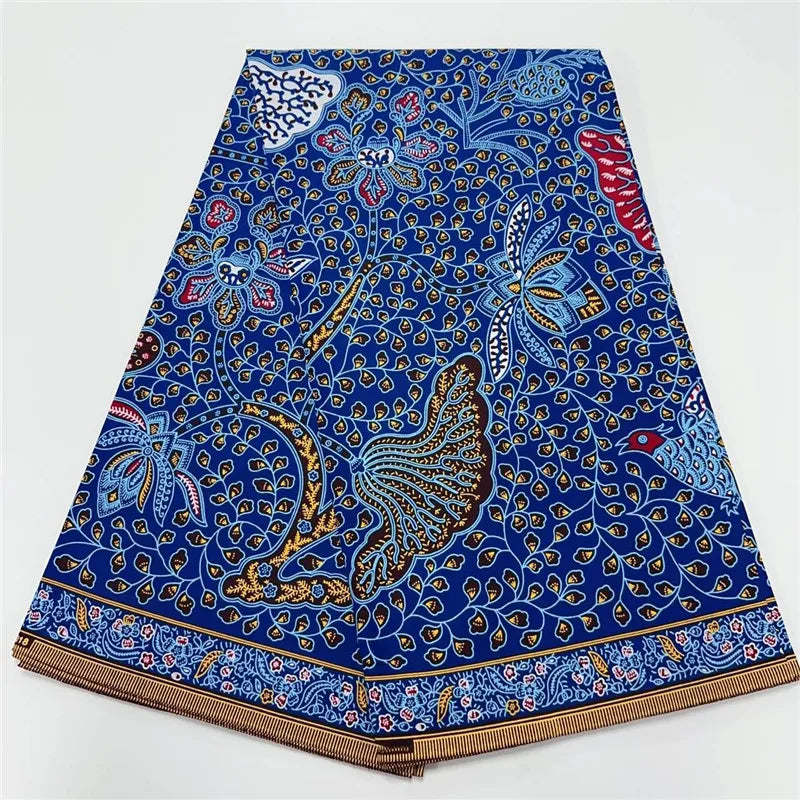 6 Yards High Huality Ankara Fabric African Real Wax Print 100% Cotton Soft Tissus Wax Africain For Sewing Material K102002