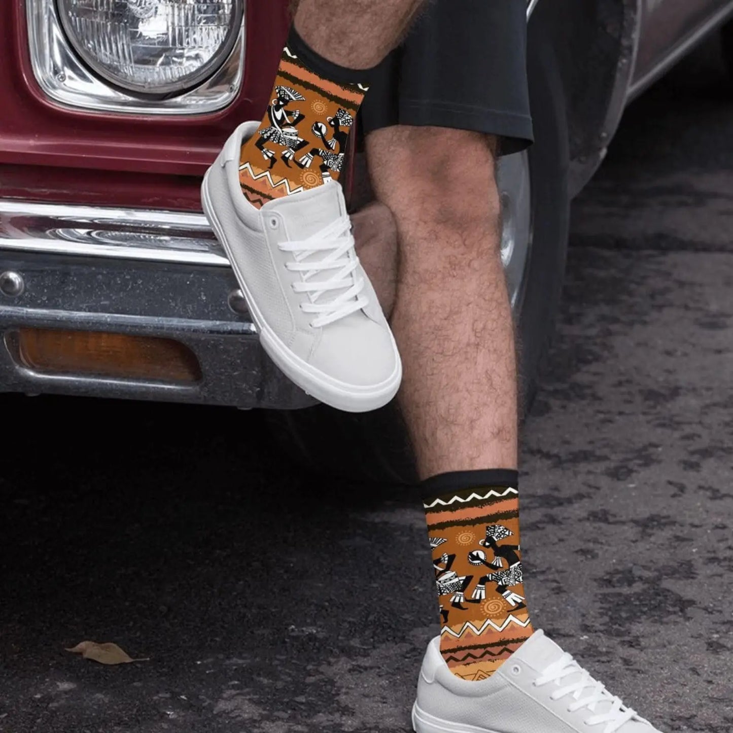 Ethnic Decoration African Indigenous People Dancing Casual Funny Funky Novelty Fashion Socks For Men Women Print