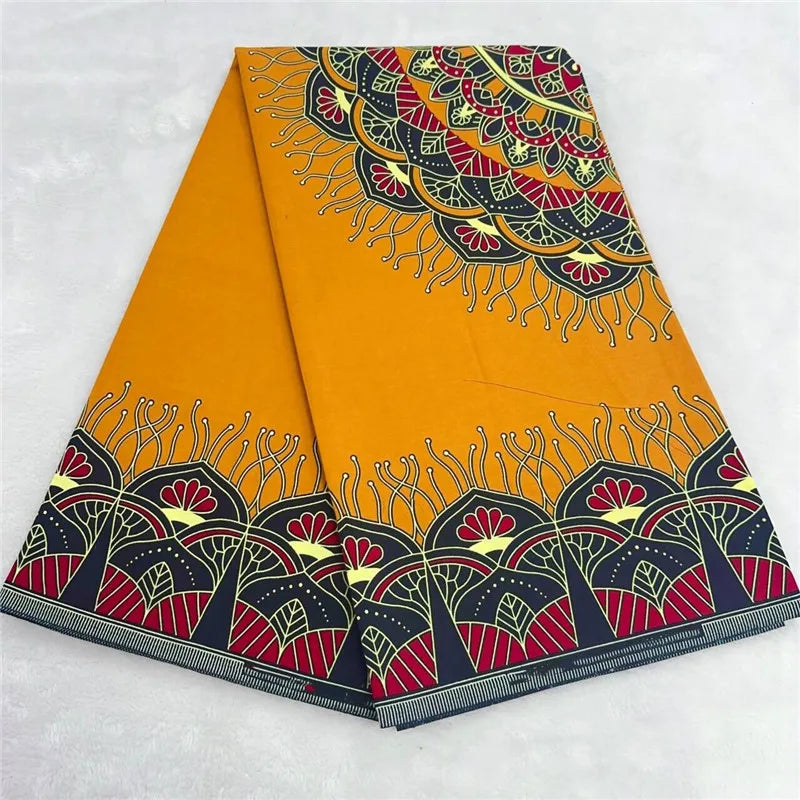 6 Yards High Huality Ankara Fabric African Real Wax Print 100% Cotton Soft Tissus Wax Africain For Sewing Material K102002