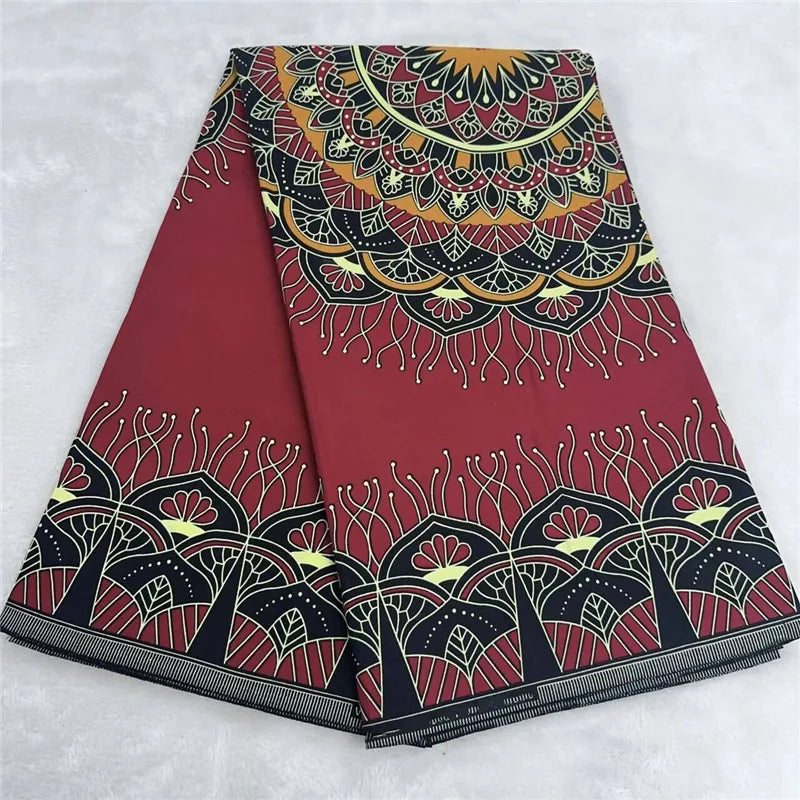 6 Yards High Huality Ankara Fabric African Real Wax Print 100% Cotton Soft Tissus Wax Africain For Sewing Material K102002