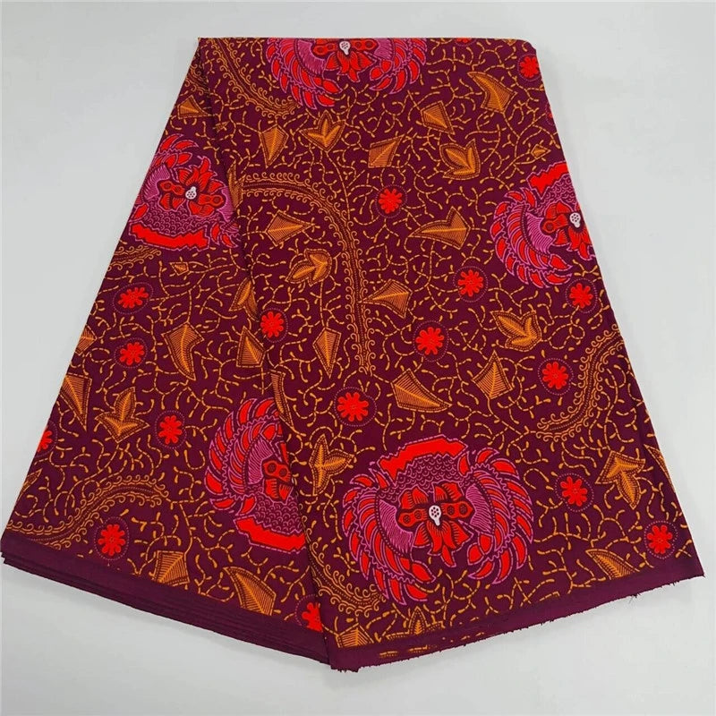 6 Yards High Huality Ankara Fabric African Real Wax Print 100% Cotton Soft Tissus Wax Africain For Sewing Material K102002