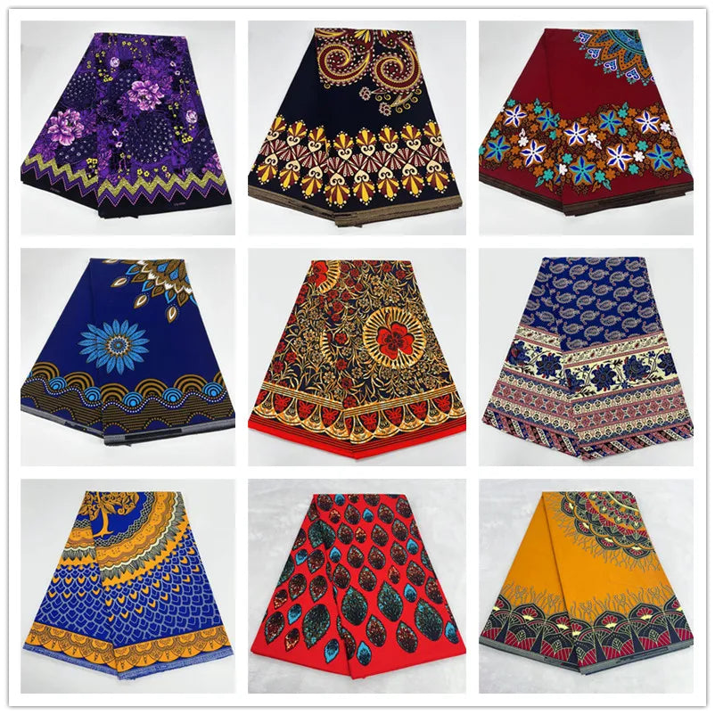 6 Yards High Huality Ankara Fabric African Real Wax Print 100% Cotton Soft Tissus Wax Africain For Sewing Material K102002