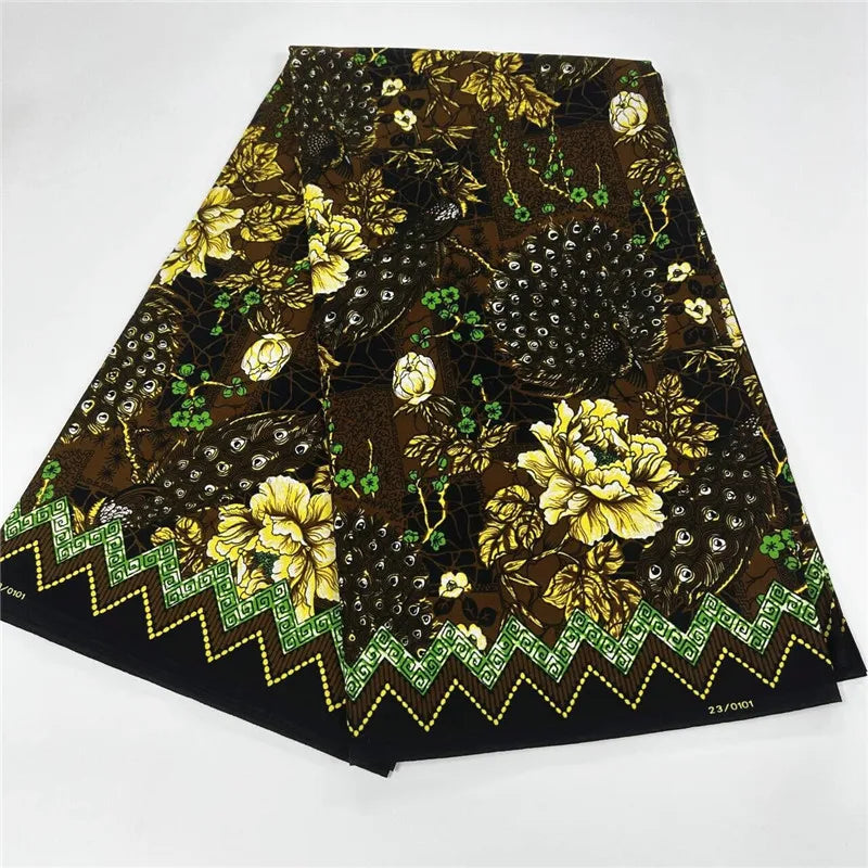 6 Yards High Huality Ankara Fabric African Real Wax Print 100% Cotton Soft Tissus Wax Africain For Sewing Material K102002