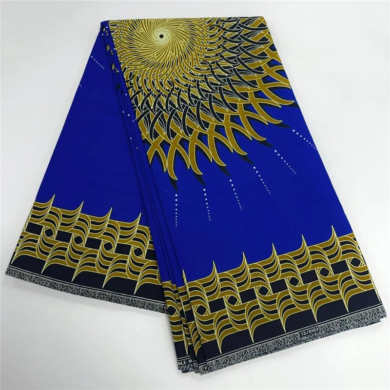 6 Yards High Huality Ankara Fabric African Real Wax Print 100% Cotton Soft Tissus Wax Africain For Sewing Material K102002